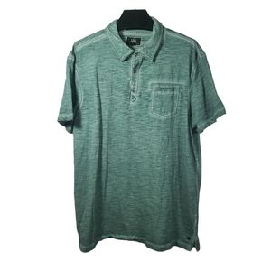 Rock & Republic S/S Polo Shirt Men's XXL Blue Spruce Green Heathered Casual Golf